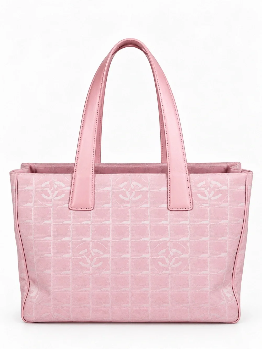CHANEL Pink CC logo Travel Ligne Tote
